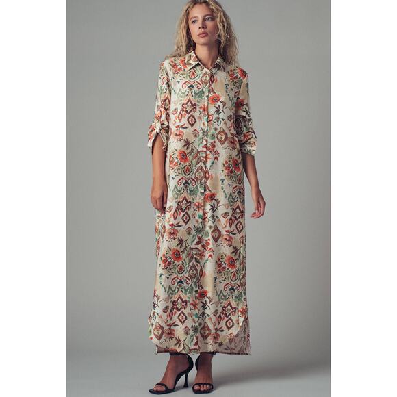 Urban Daizy - Boho Floral Button-Down Midi Dress - Picture 10 of 11